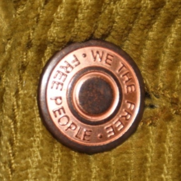 Free‎ People Pants Women 24 Green Harlow Wide Leg High Rise Ribbed Corduroy EUC - Picture 2 of 4